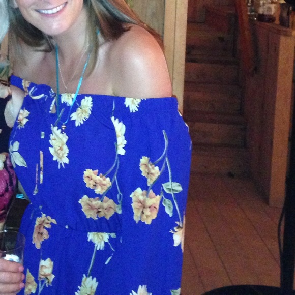 A6 - 321 Strapless Blue Floral Dress Size Small (no tag) - Picture 13 of 13